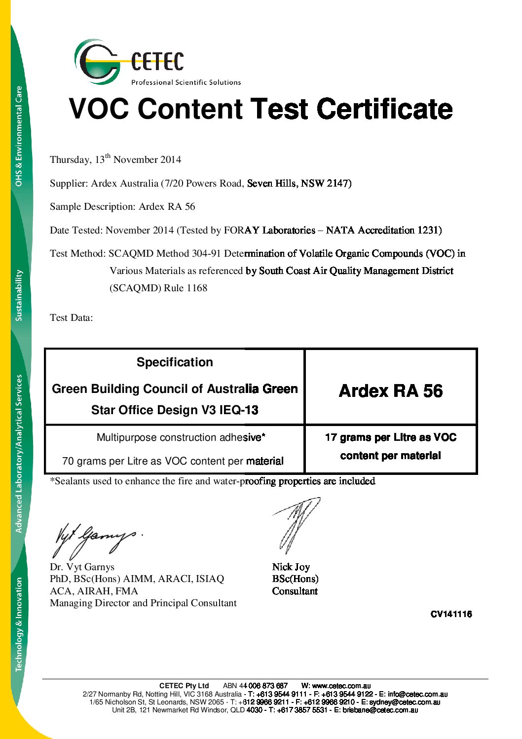 Technical Specifications