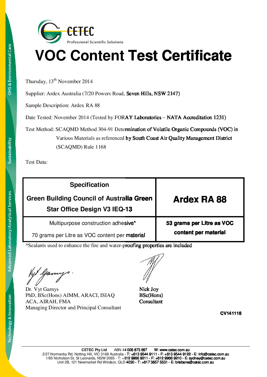 Technical Specifications