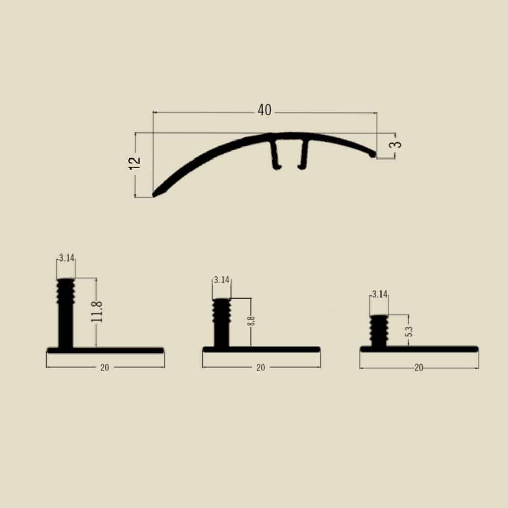 Seamless Transition Cover Trim-Curved - Multi-Height Base Gallery Image