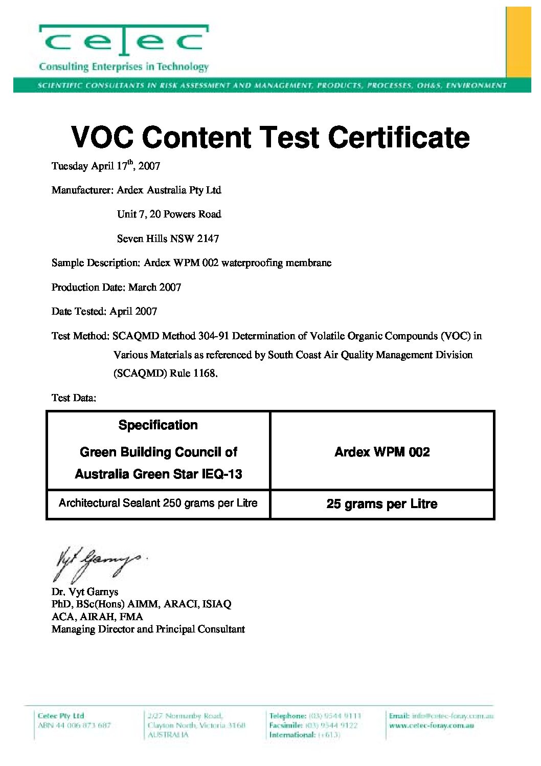 Technical Specifications