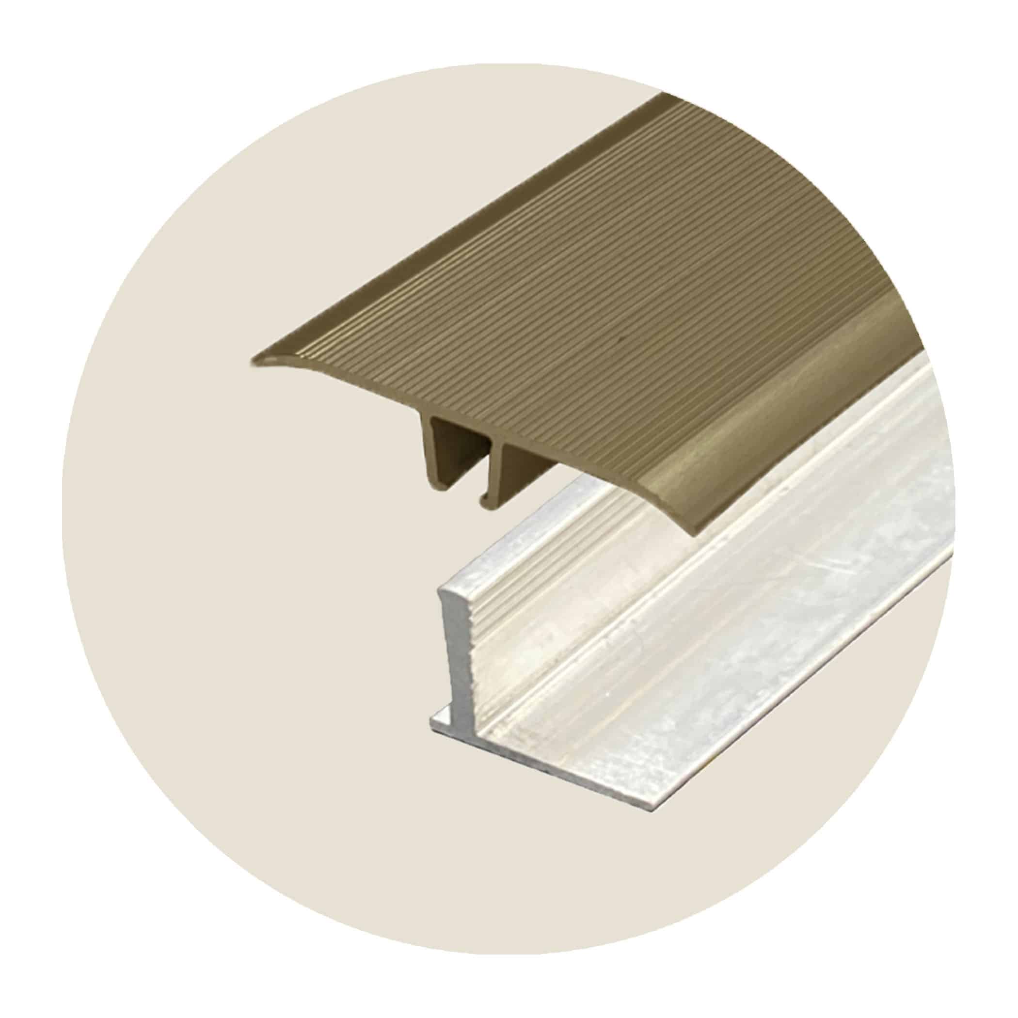 Seamless Transition Cover Trim - Tapered Edge - Bronze plus 12 - 15.7mm Multi Height Trim Base Variation Image