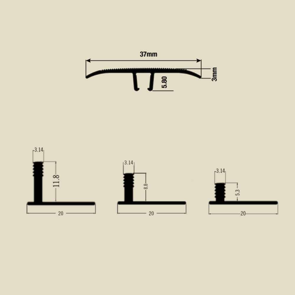 Seamless Transition Cover Trim - Tapered Edge - Gallery Image