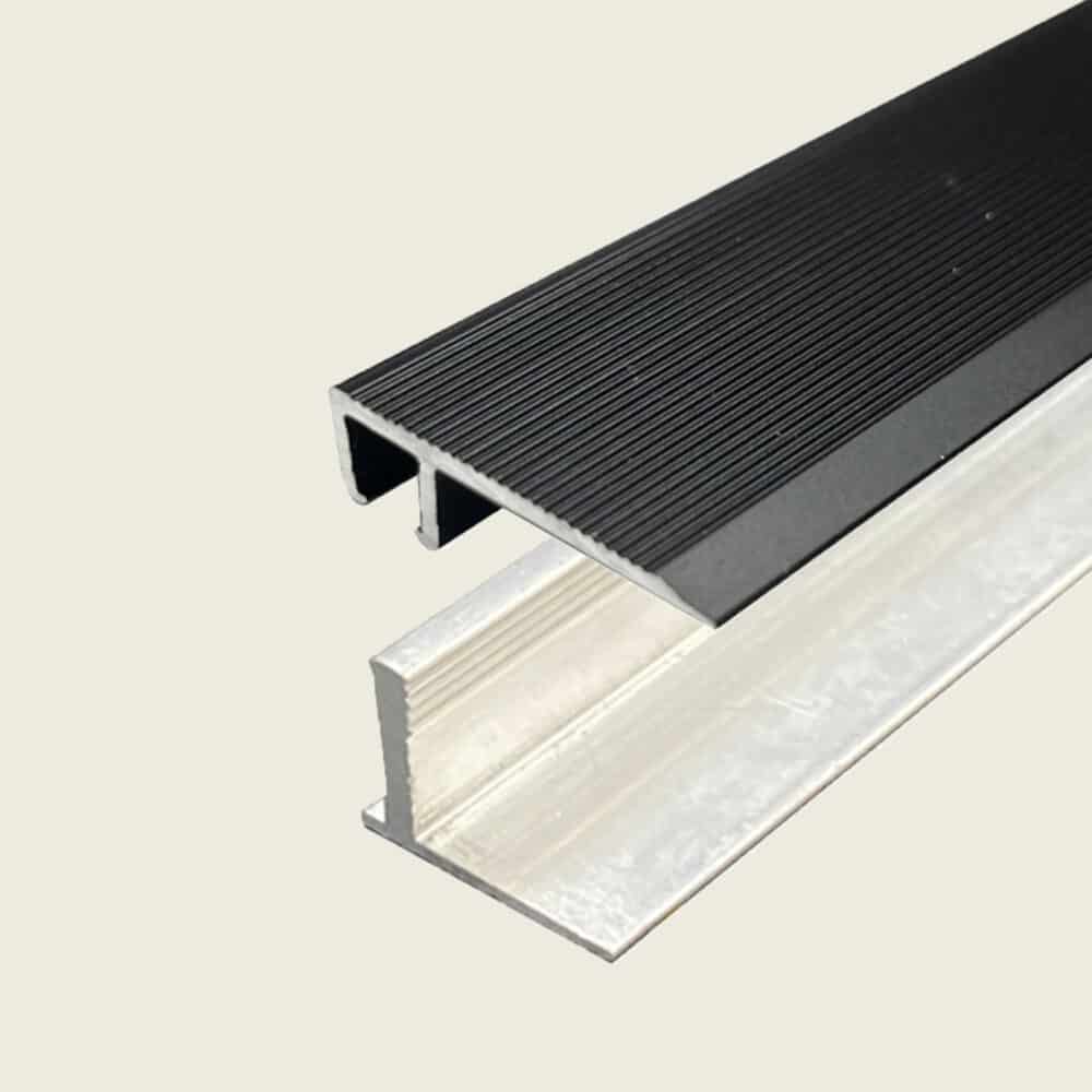 L Shape Edge Trim with Multi Height Base - Black plus 12 - 15.7mm Multi Height Trim Base Variation Image