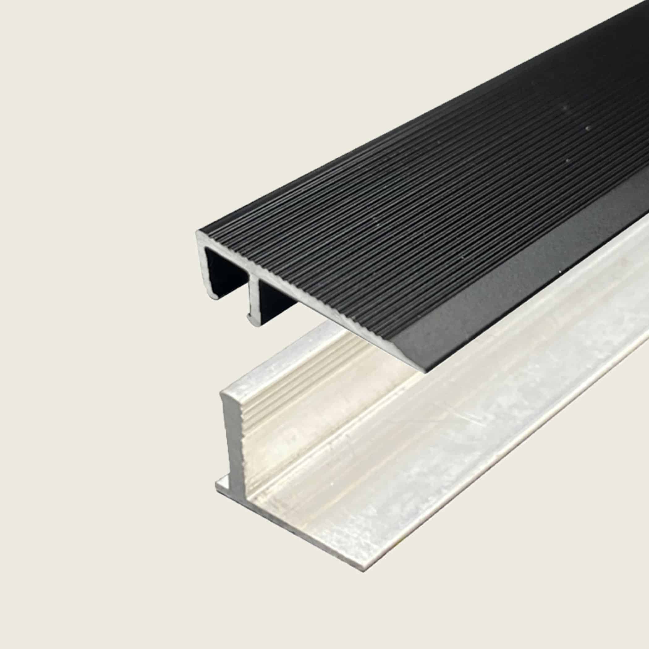 L Shape Edge Trim with Multi Height Base - Black plus 12 - 15.7mm Multi Height Trim Base Variation Image