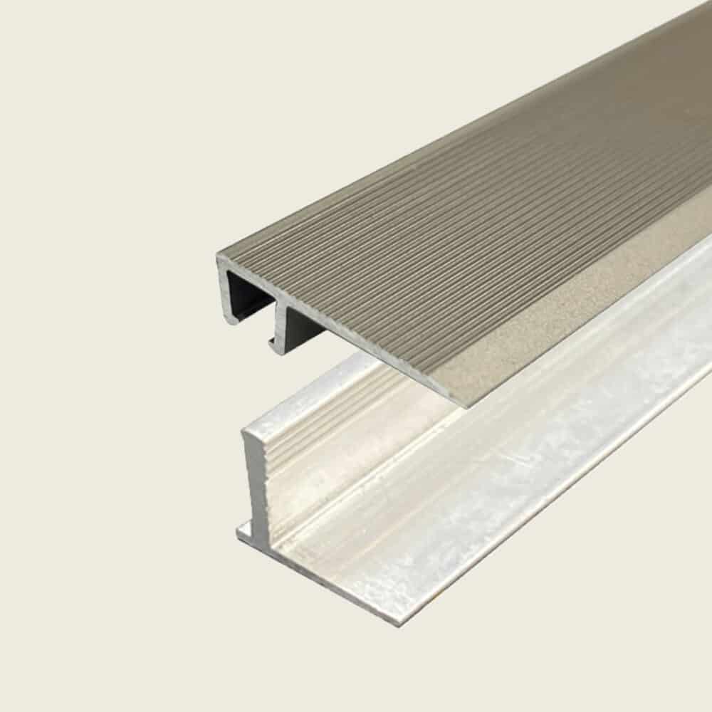 L Shape Edge Trim with Multi Height Base - Champagne plus 12 - 15.7mm Multi Height Trim Base Variation Image