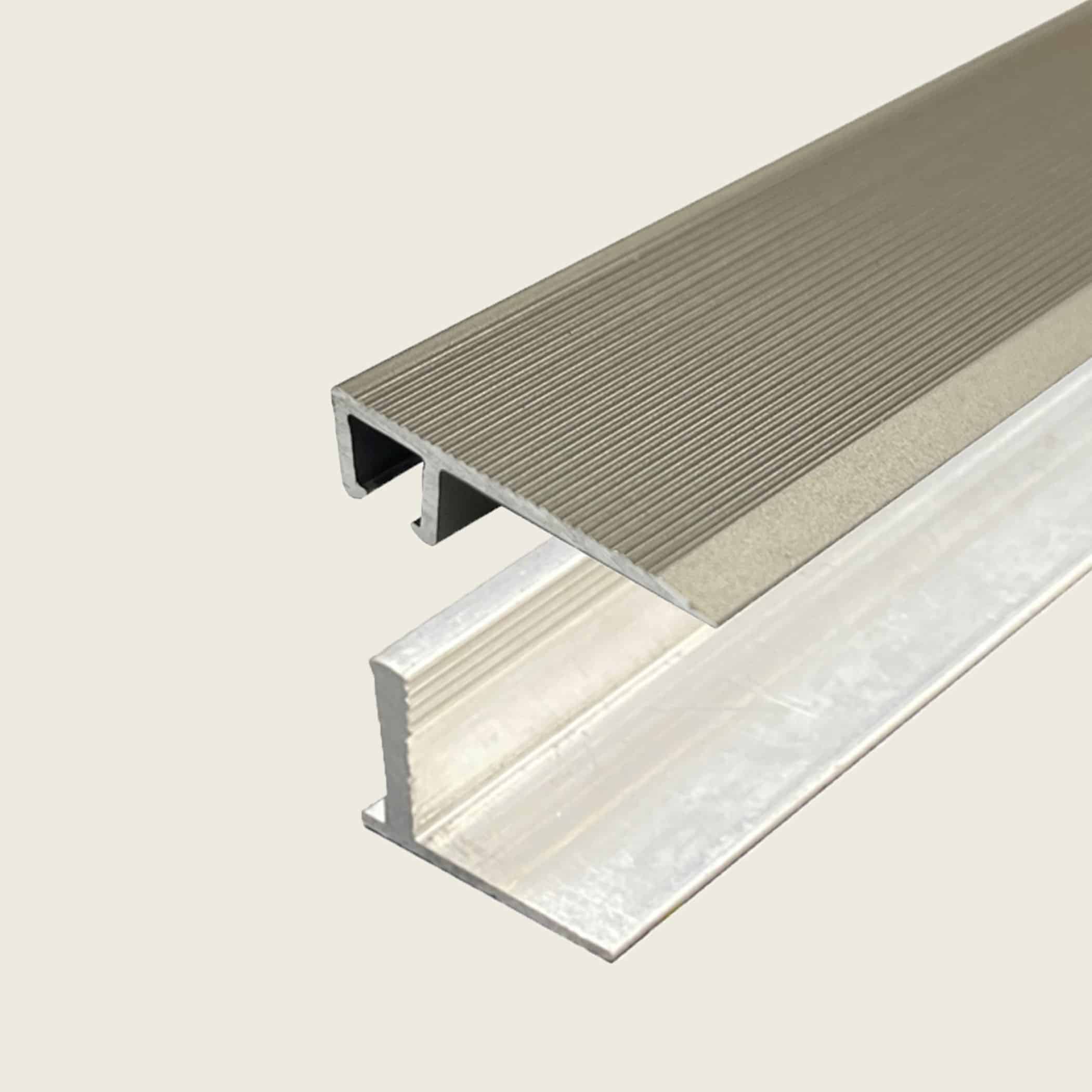 L Shape Edge Trim with Multi Height Base - Champagne plus 12 - 15.7mm Multi Height Trim Base Variation Image