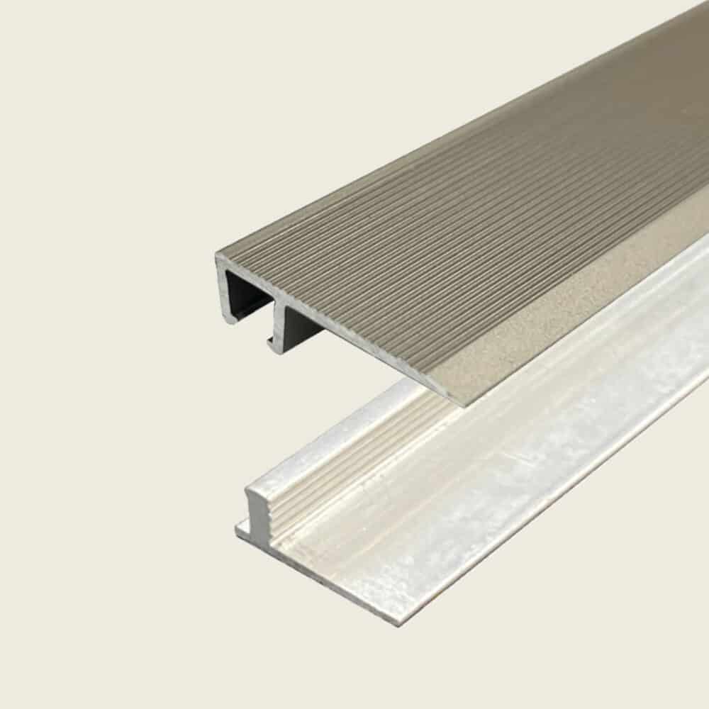 L Shape Edge Trim with Multi Height Base - Champagne plus 5.5 - 9.2mm Multi Height Trim Base Variation Image