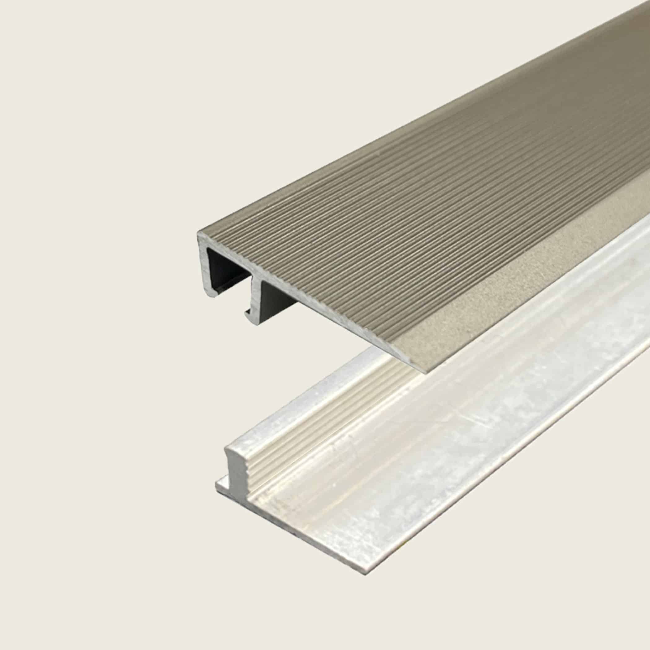 L Shape Edge Trim with Multi Height Base - Champagne plus 5.5 - 9.2mm Multi Height Trim Base Variation Image