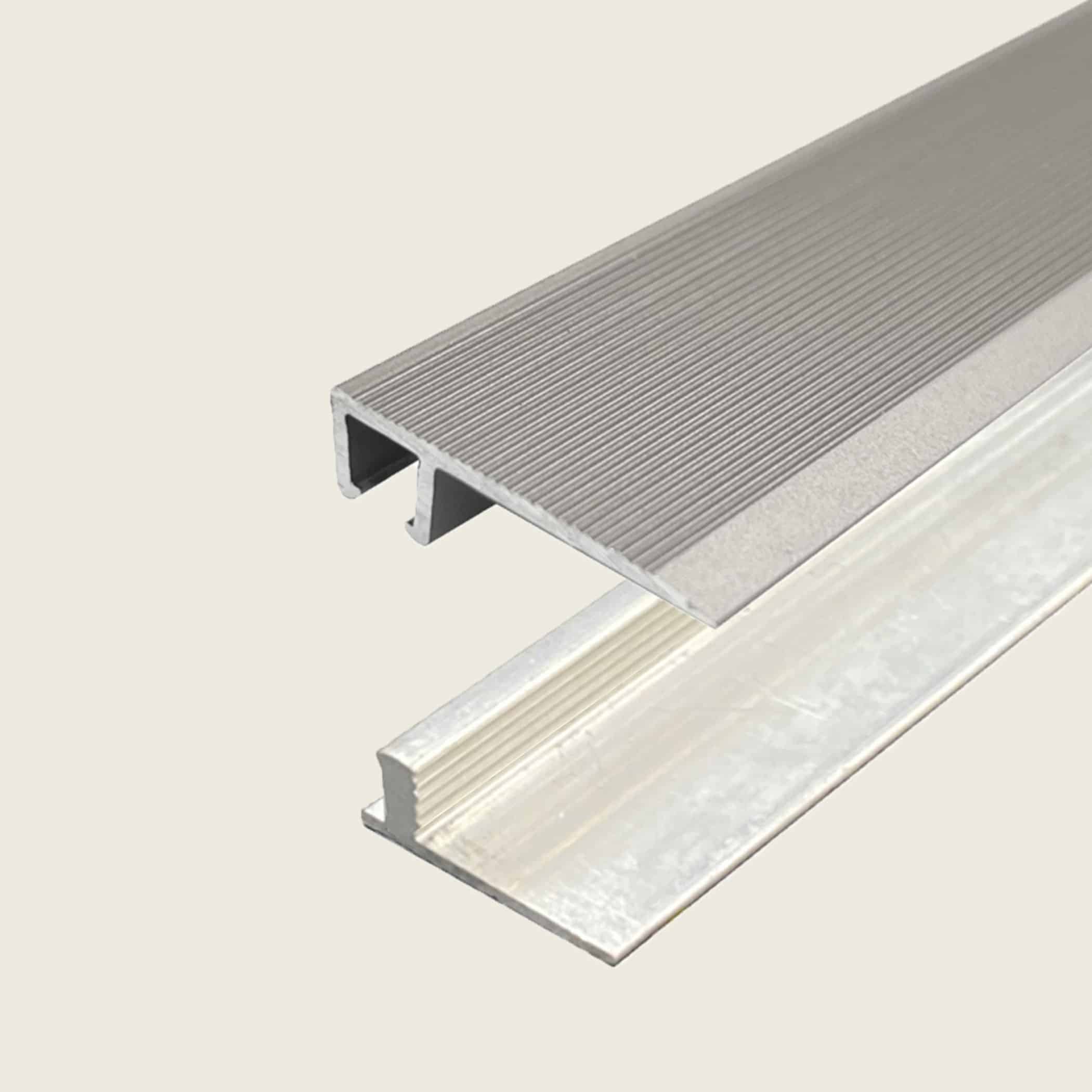 L Shape Edge Trim with Multi Height Base - Silver plus 5.5 - 9.2mm Multi Height Trim Base Variation Image