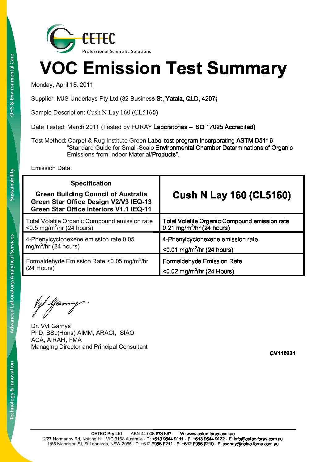 Technical Specifications