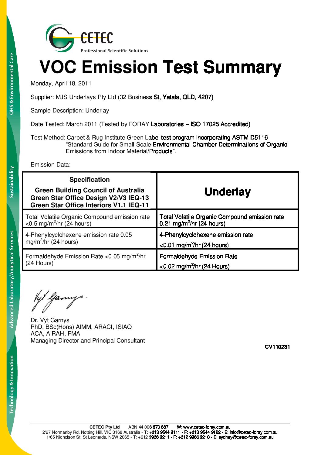 Technical Specifications