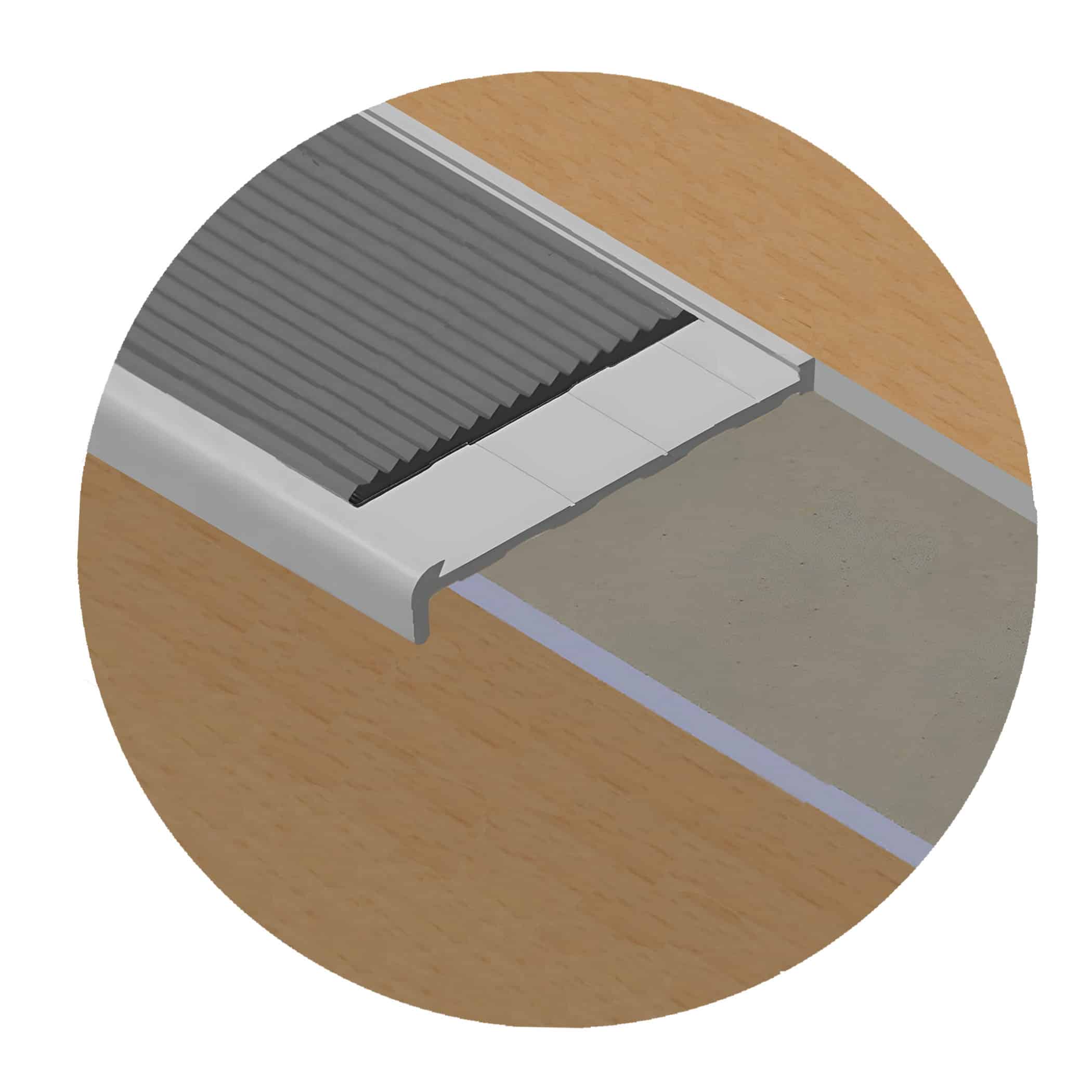 Stair Nosing with Short Riser suits Vinyl Flooring - Product Image