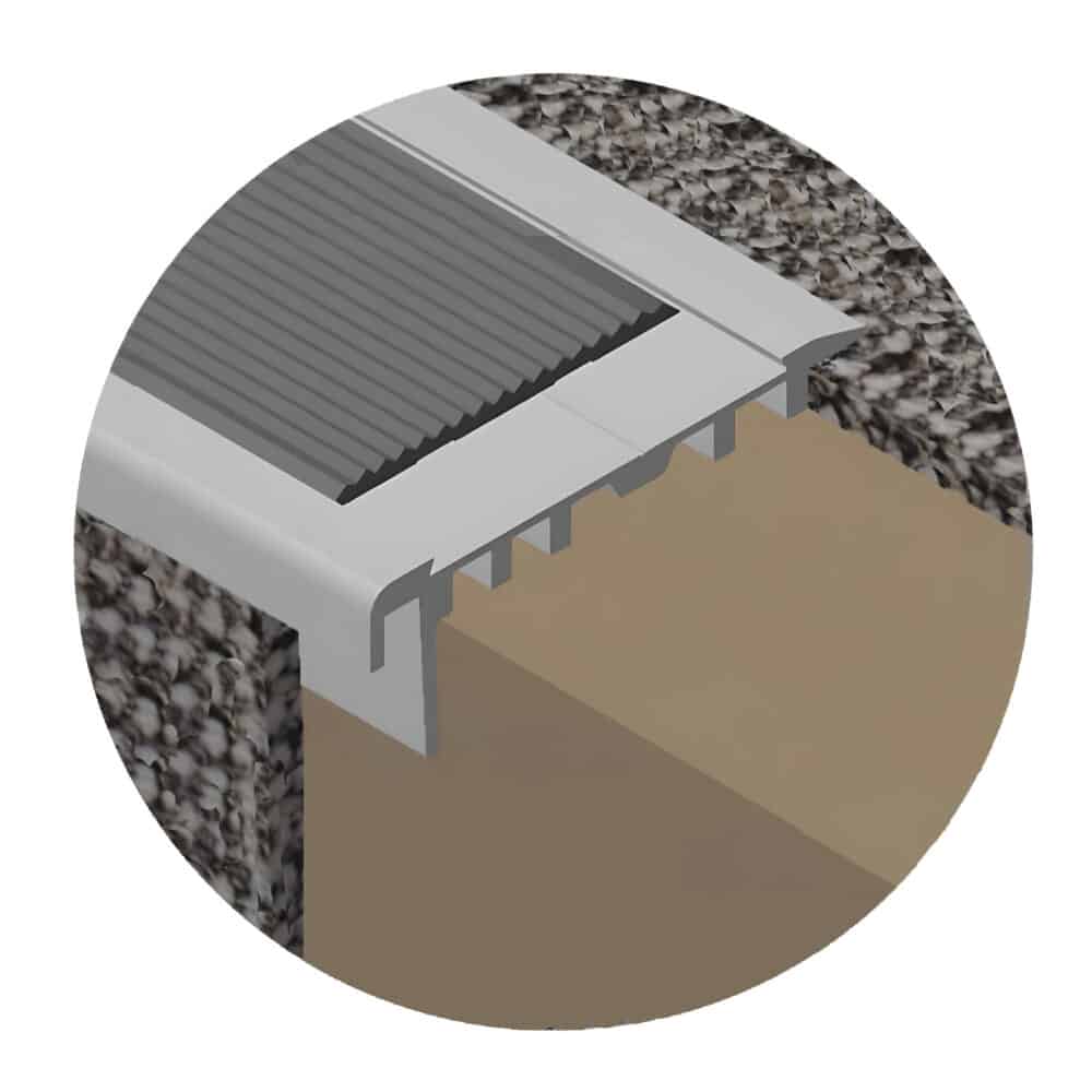 Stair Nosing with Short Riser suits Carpet Tiles - Product Image