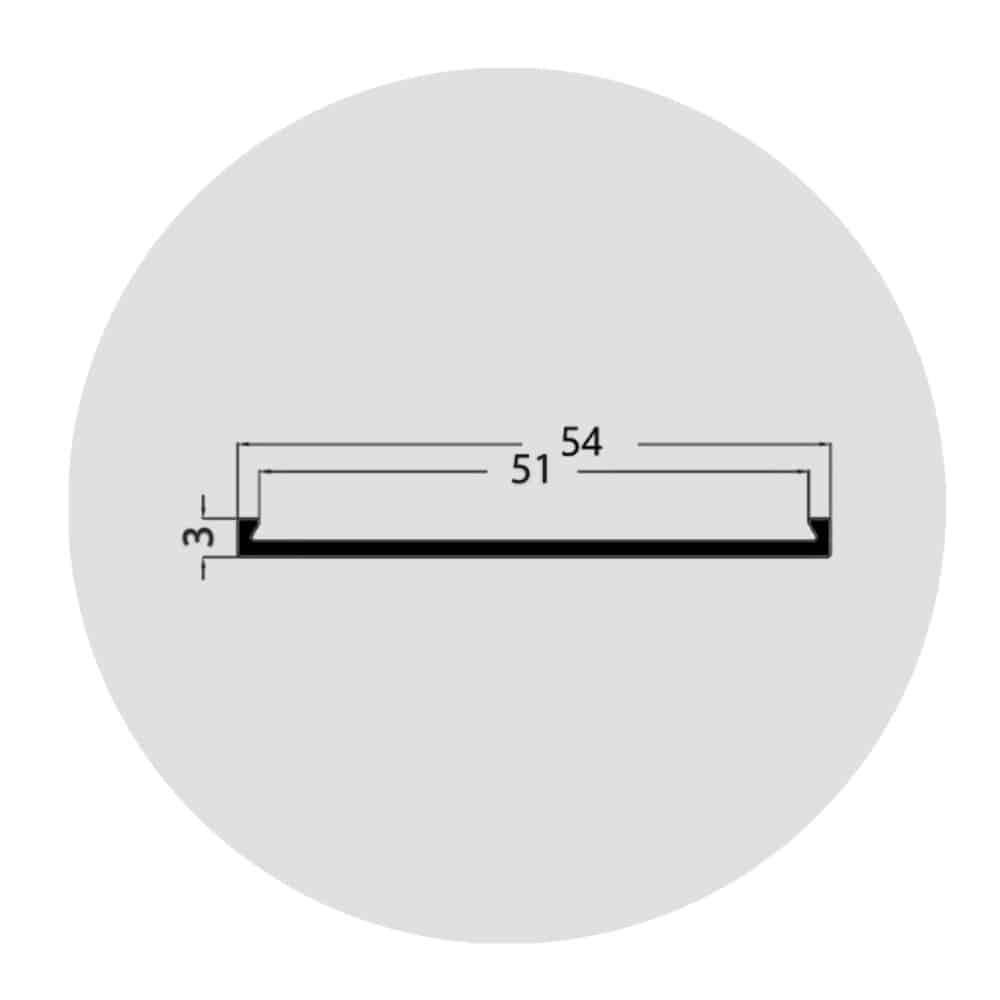 Rebated Nosing Plate 54mm - Gallery Image