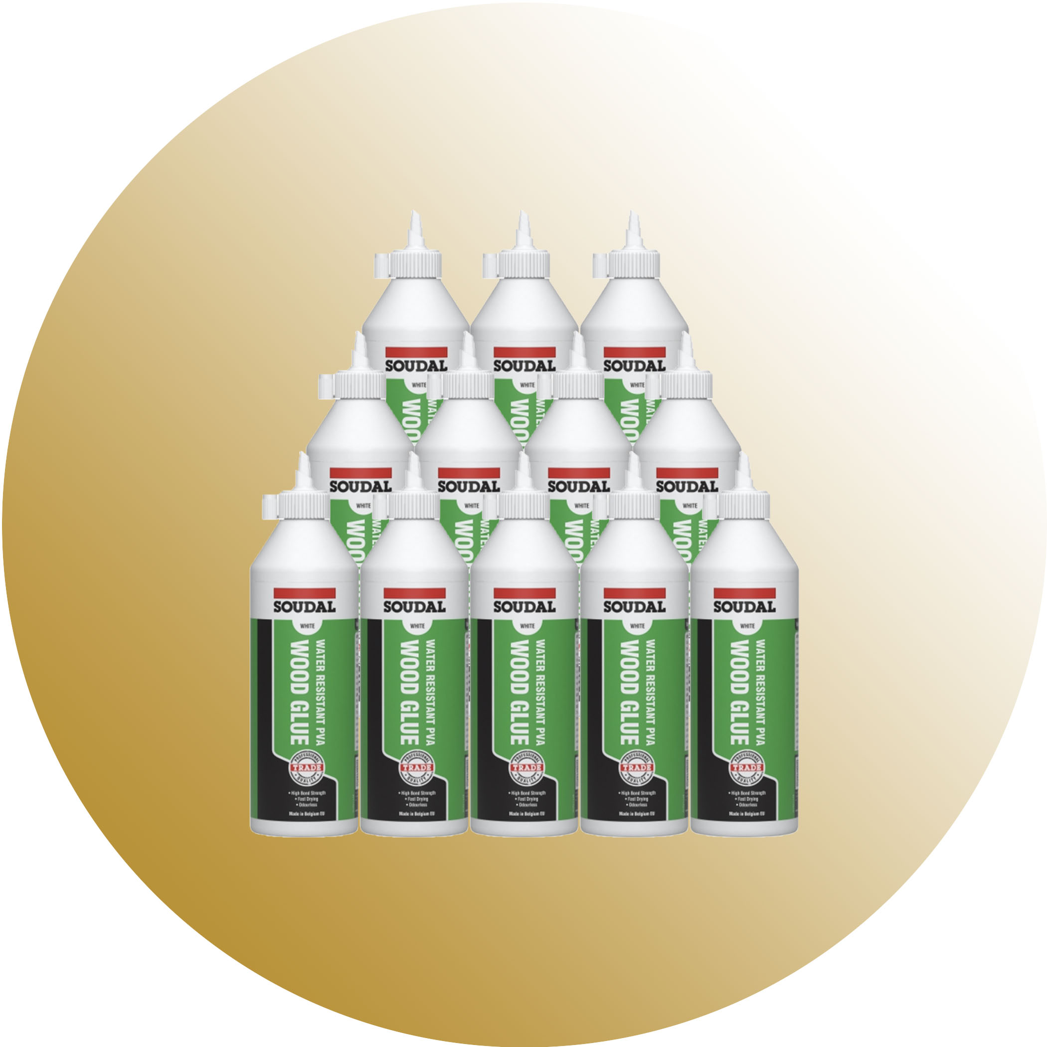 Soudal Water Resistant PVA Wood Glue - 250ml 12 Pack Variation Image