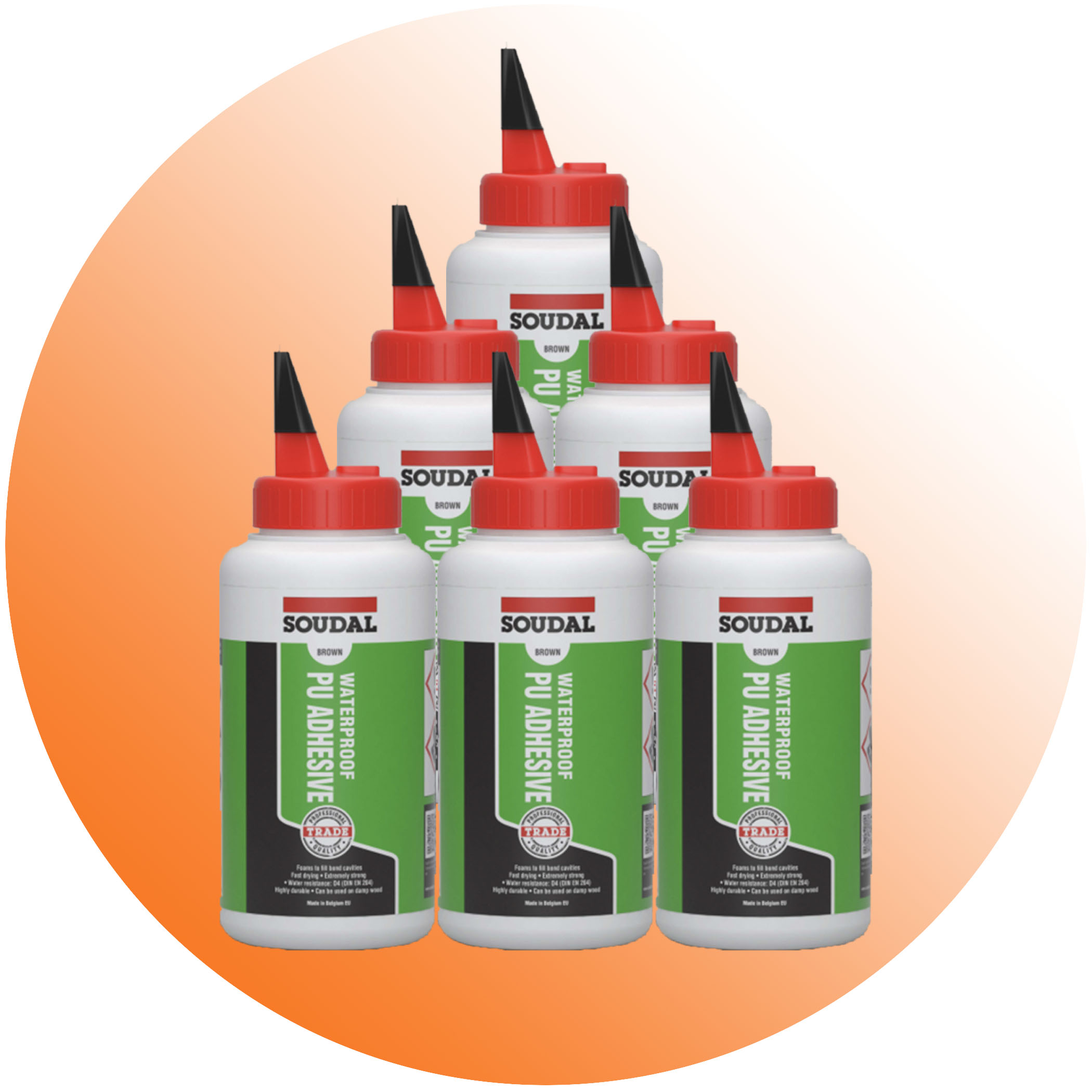 Soudal Waterproof PU Adhesive - 6 Pack Variation Image