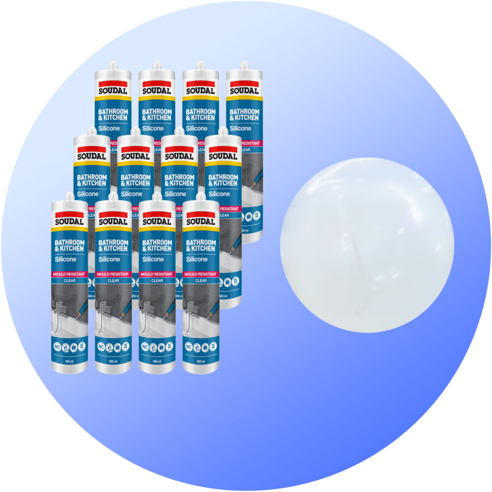 Soudal Bathroom and Kitchen Silicone - Translucent 12 Pack Variation Image
