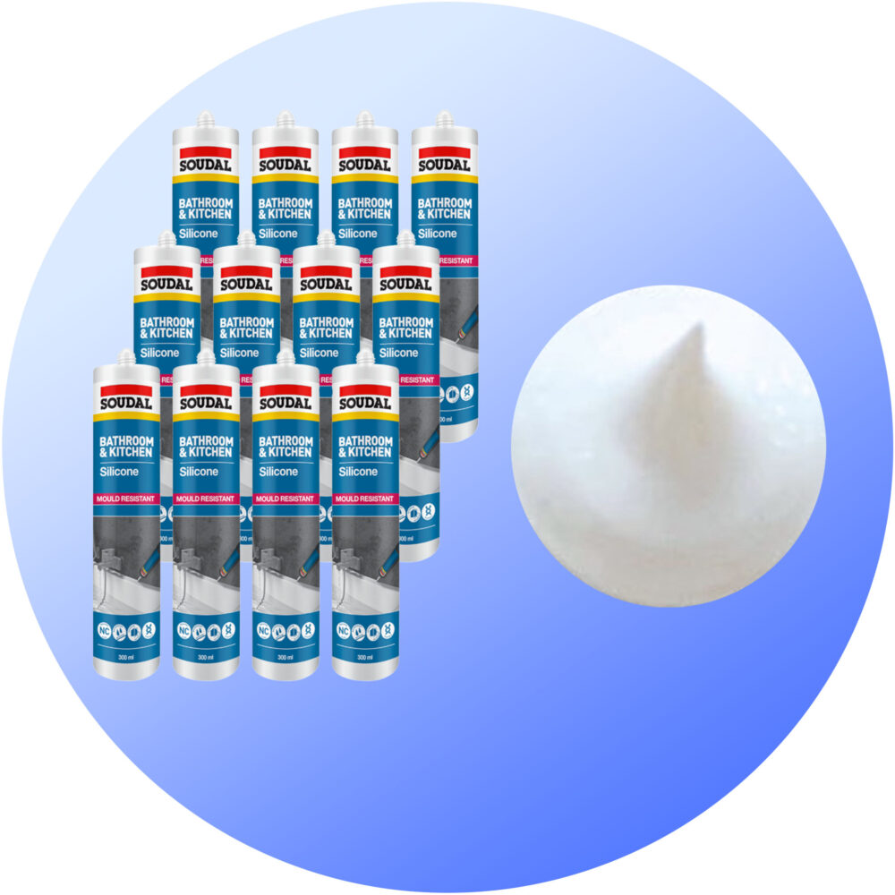 Soudal Bathroom and Kitchen Silicone - White 12 Pack Variation Image
