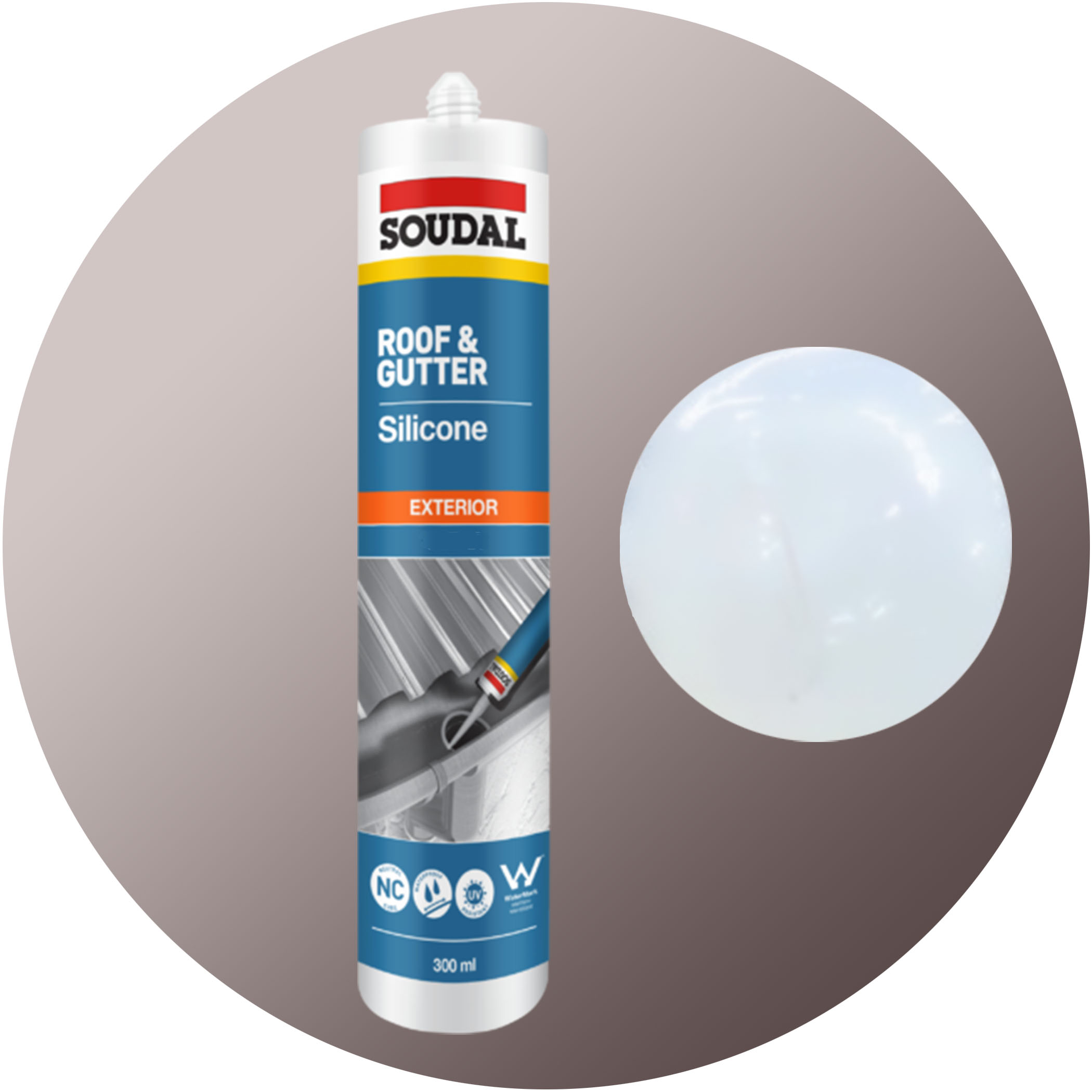 Soudal Roof and Gutter Silicone - Translucent Single Cartridge Variation Image