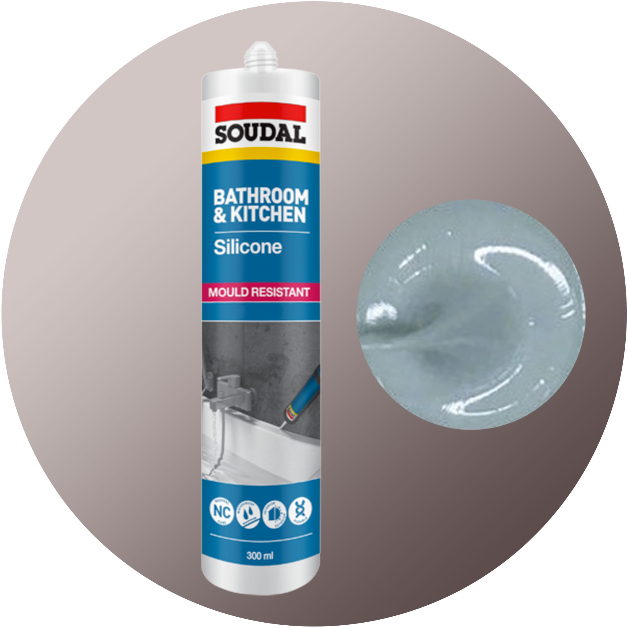 Soudal Roof and Gutter Silicone - Grey Single Cartridge Variation Image