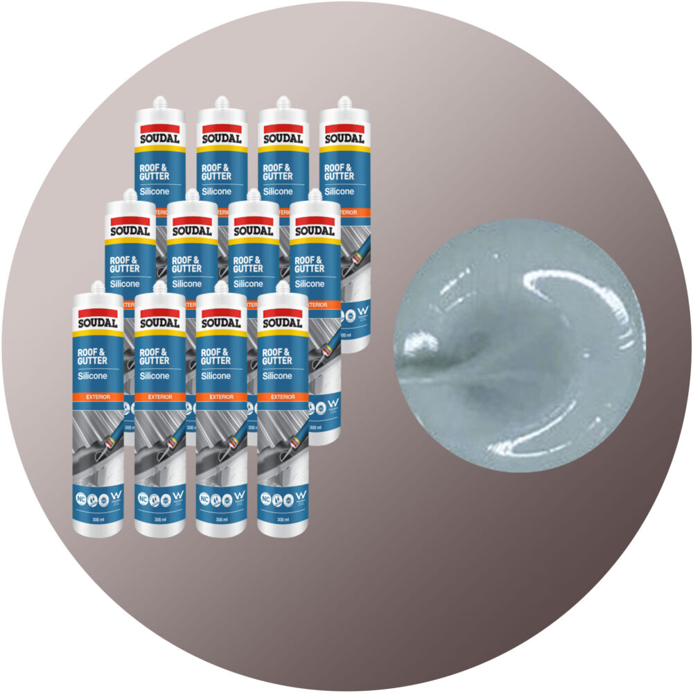 Soudal Roof and Gutter Silicone - Grey 12 Pack Variation Image