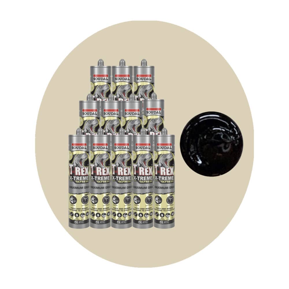 Soudal T Rex Xtreme Adhesive Sealant - Black 12 Pack Variation Image