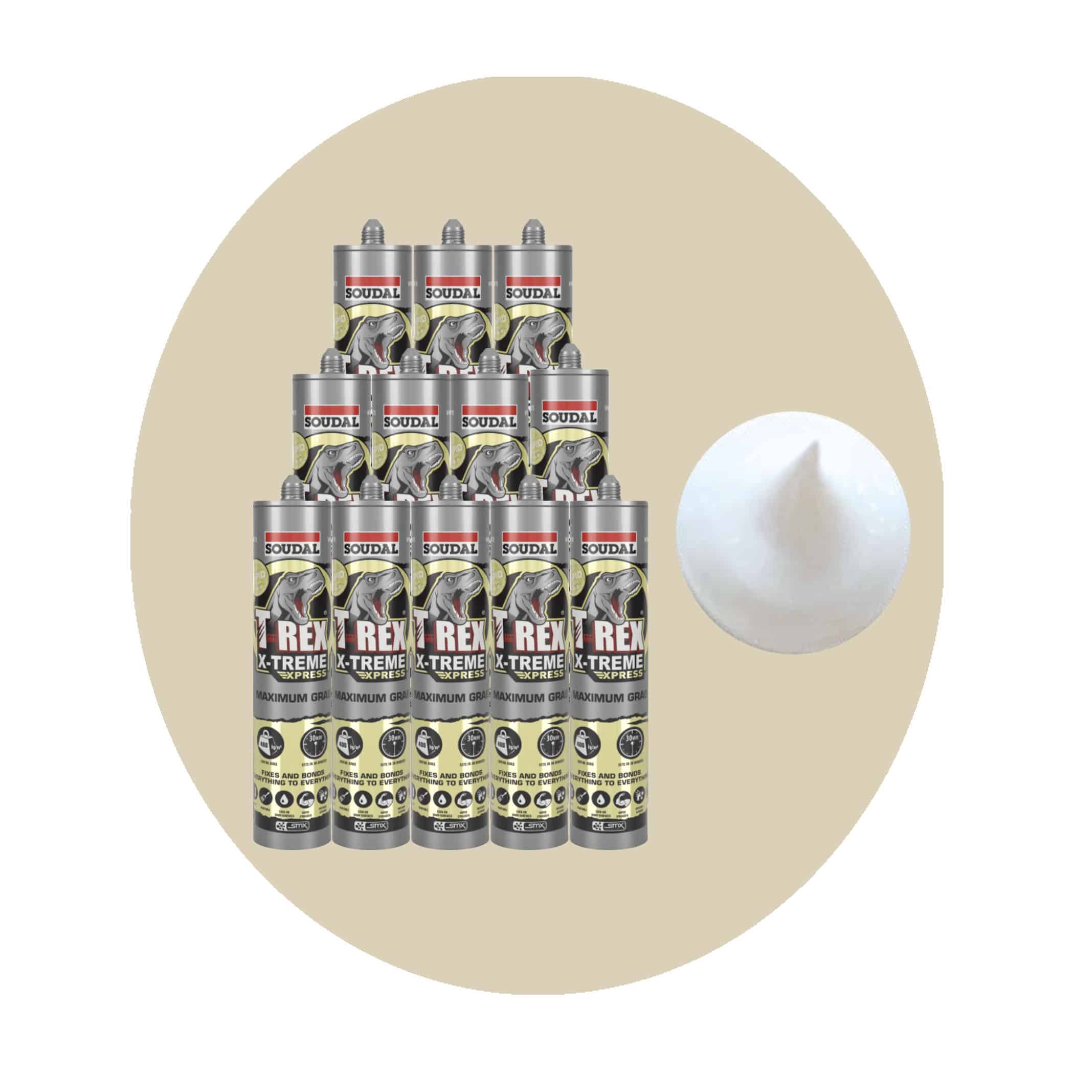 Soudal T Rex Xtreme Adhesive Sealant - White 12 Pack Variation Image