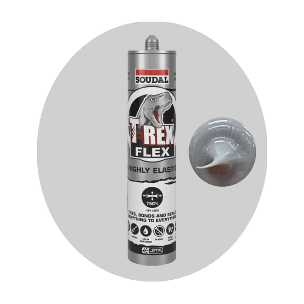 Soudal T Rex Flex Sealant Adhesive - Steel Grey Single Item Variation Image