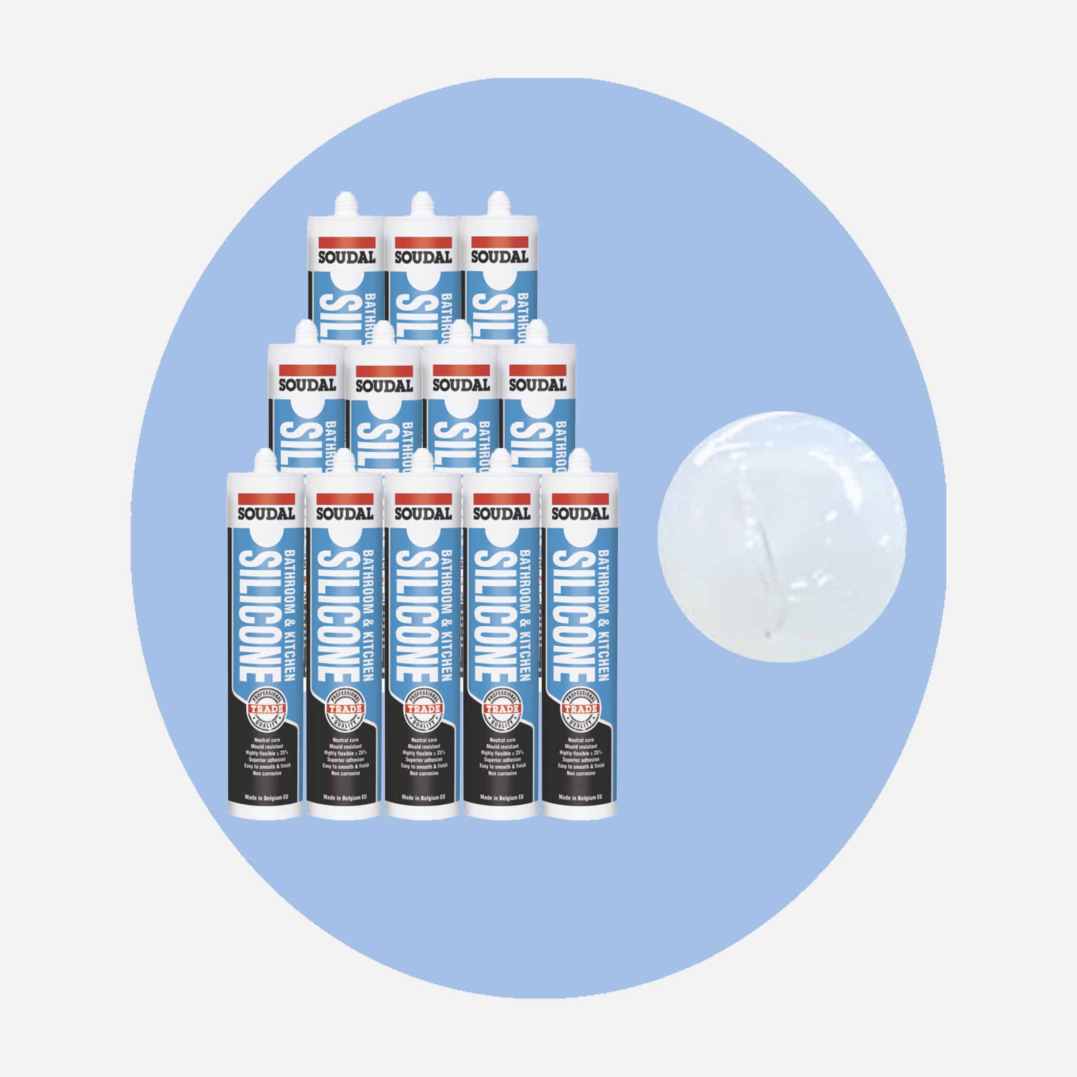 Soudal Bathroom and Kitchen Silicone - Translucent 12 Pack Variation Image