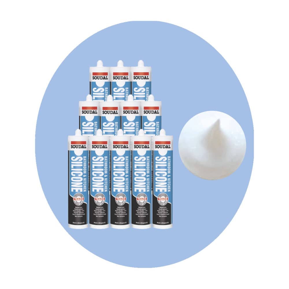 Soudal Bathroom and Kitchen Silicone - White 12 Pack Variation Image