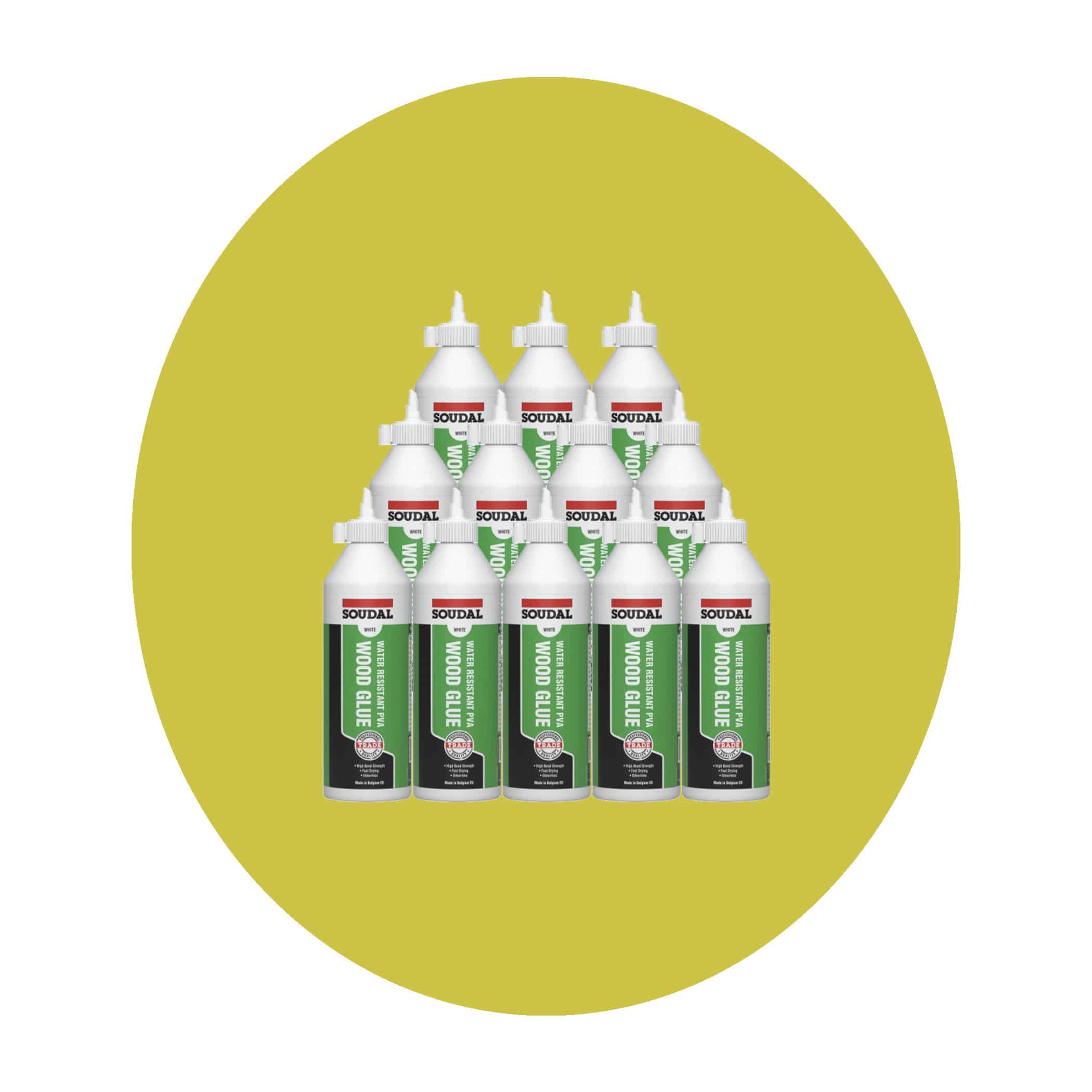 Soudal Water Resistant PVA Wood Glue - 250ml 12 Pack Variation Image