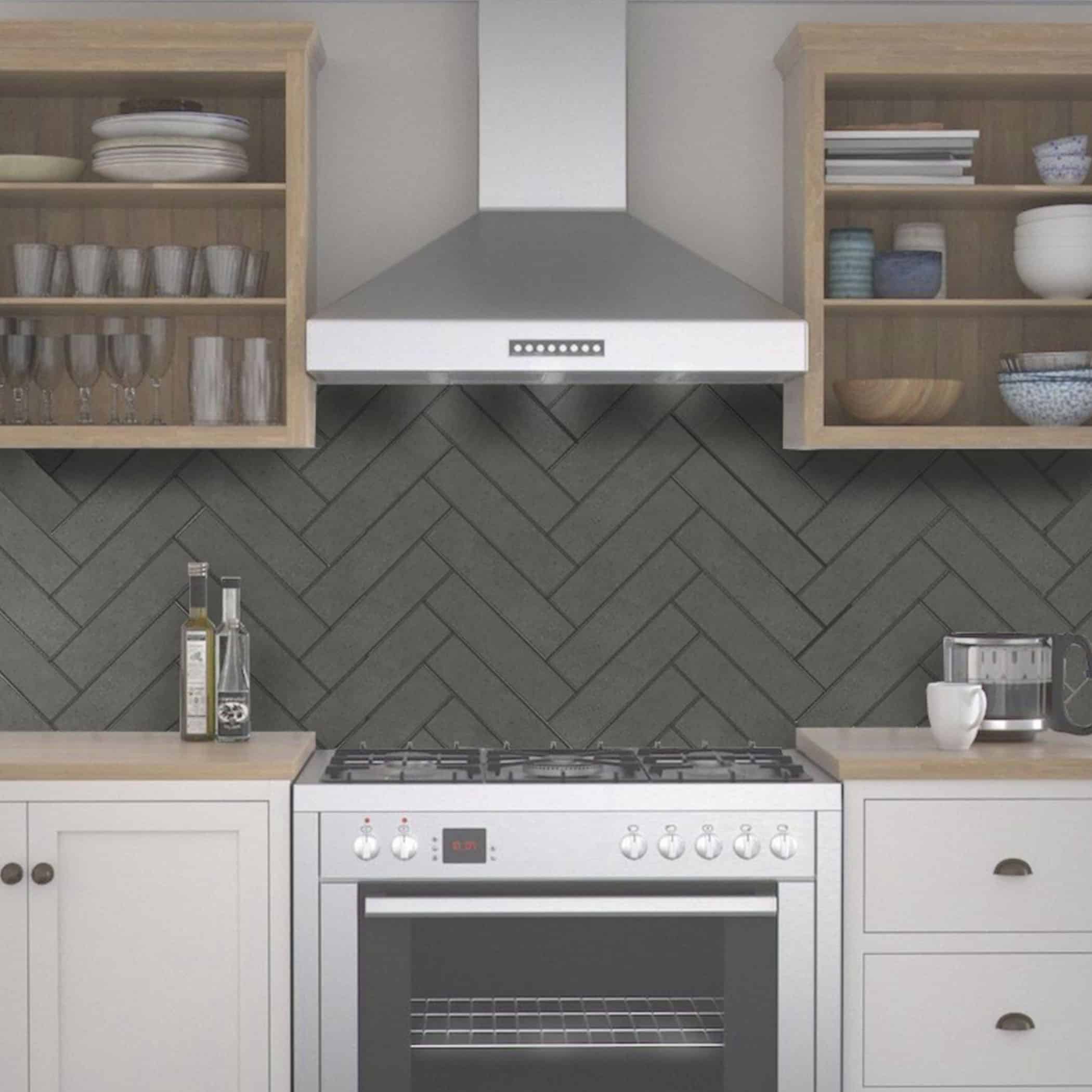 Porcelano Carbone Matt Subway Tile - Gallery Image