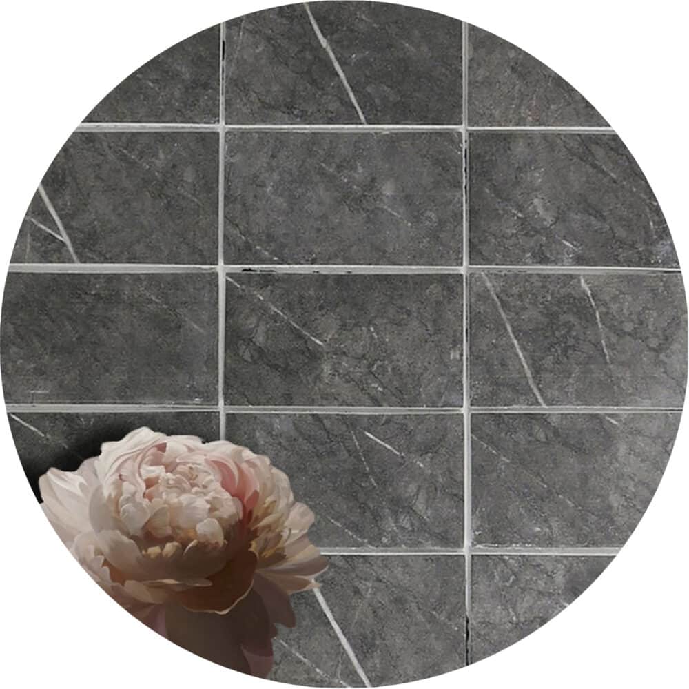 Travertino Carbone Recycled Glass Subway Tile - Gallery Image