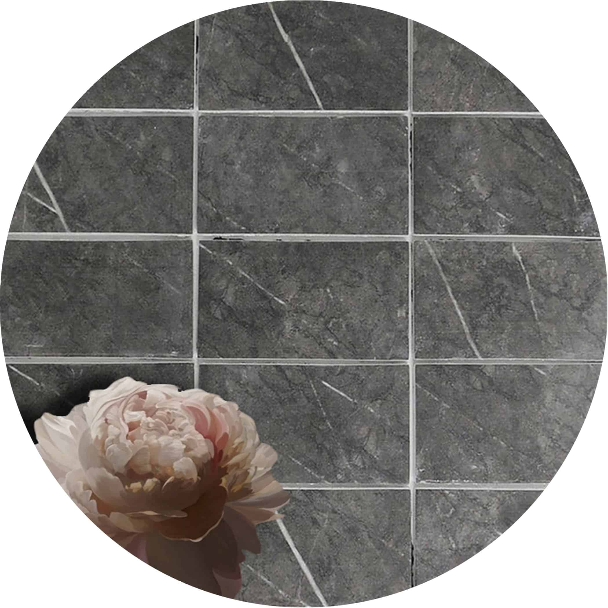 Travertino Carbone Recycled Glass Subway Tile - Gallery Image