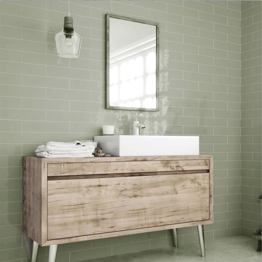 Cascada Verde Gloss Subway Tile - Gallery Image