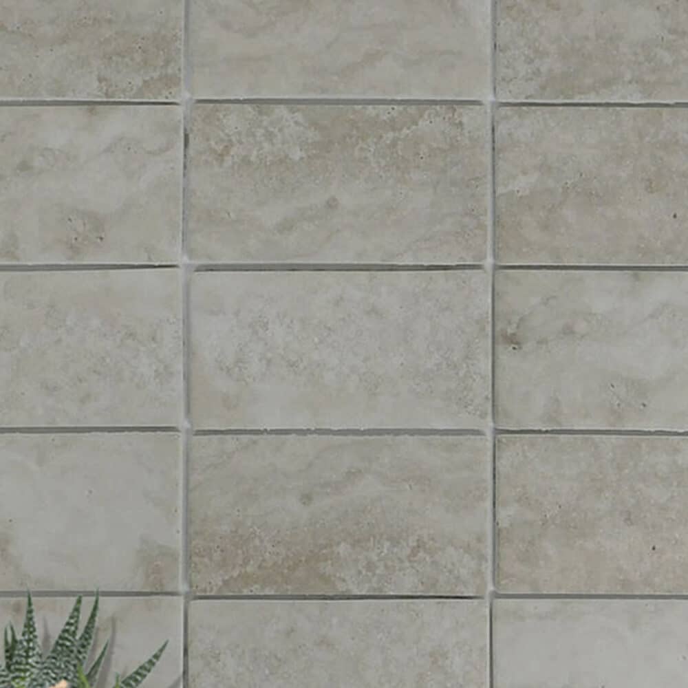 Travertino Beige Recycled Glass Subway Tile - Gallery Image