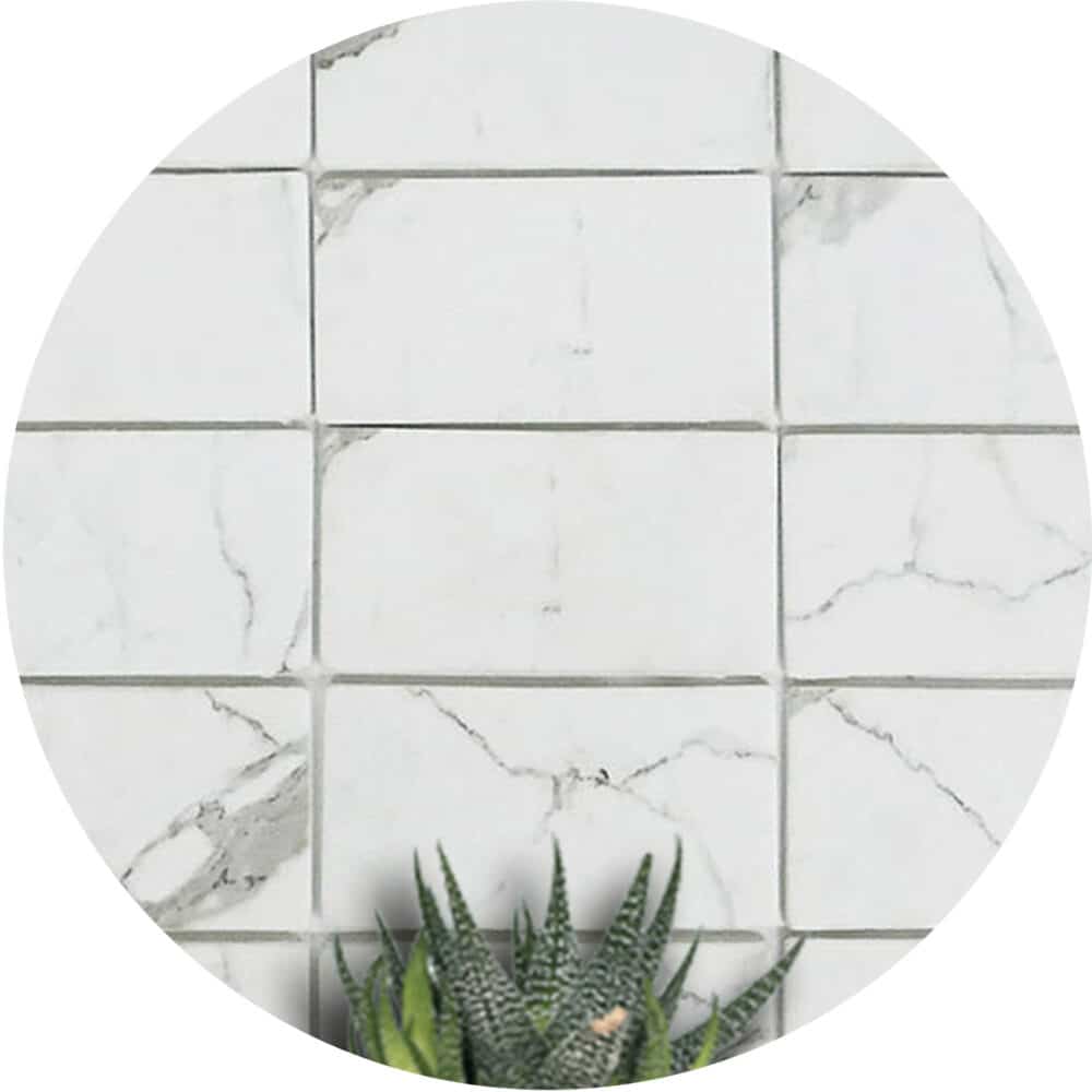 Travertino Calacatta Recycled Glass Subway Tile - Product Image