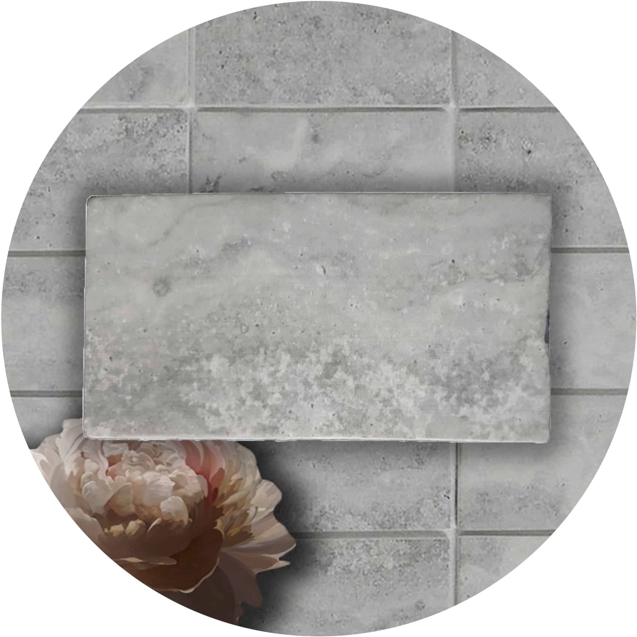 Travertino Grigio Recycled Glass Subway Tile - Google Ads Image