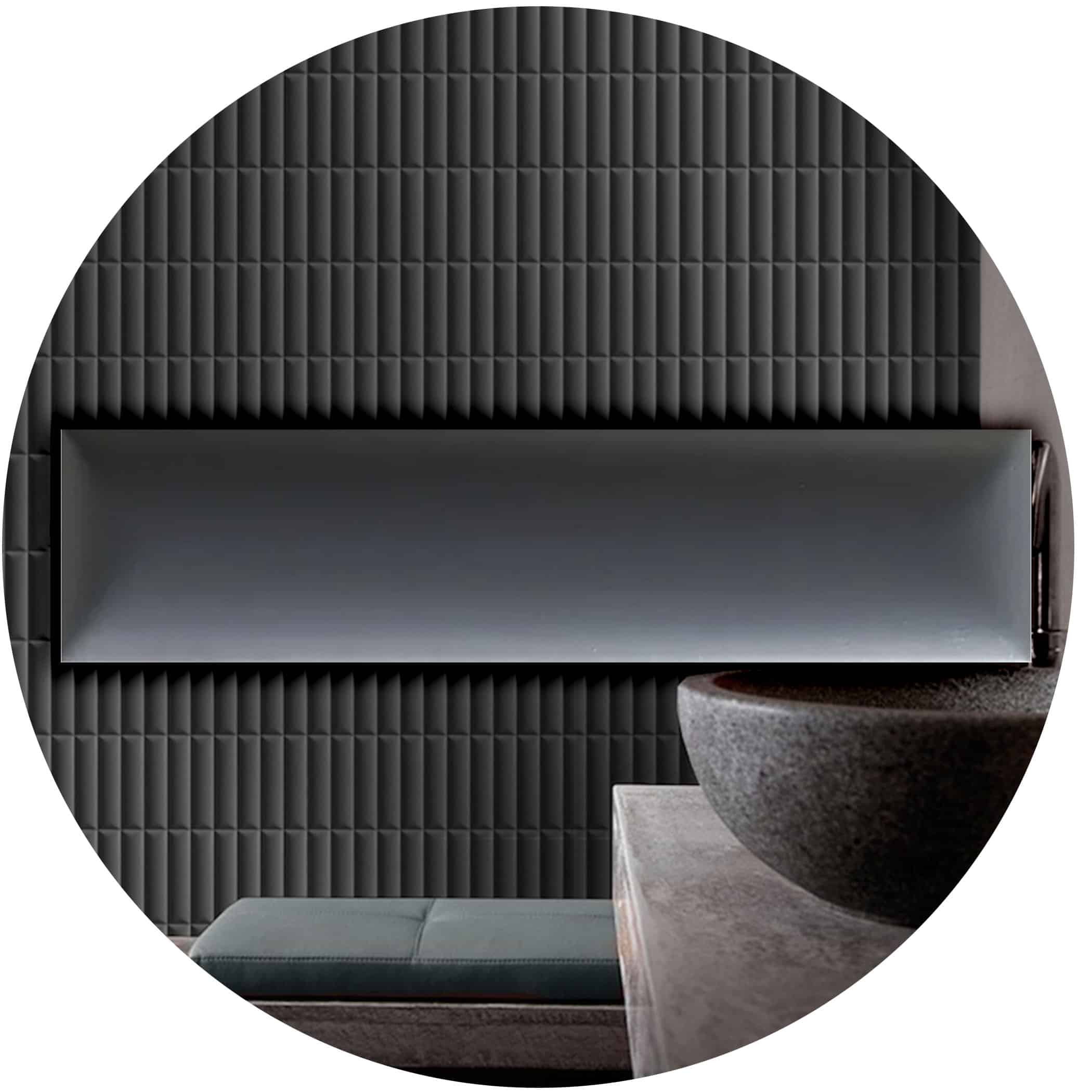 Convexo Carbone Satin Subway Tile - Google Ads Image