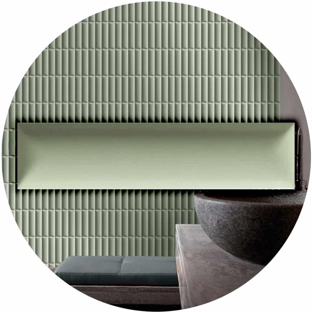 Convexo Verde Satin Subway Tile - Google Ads Image