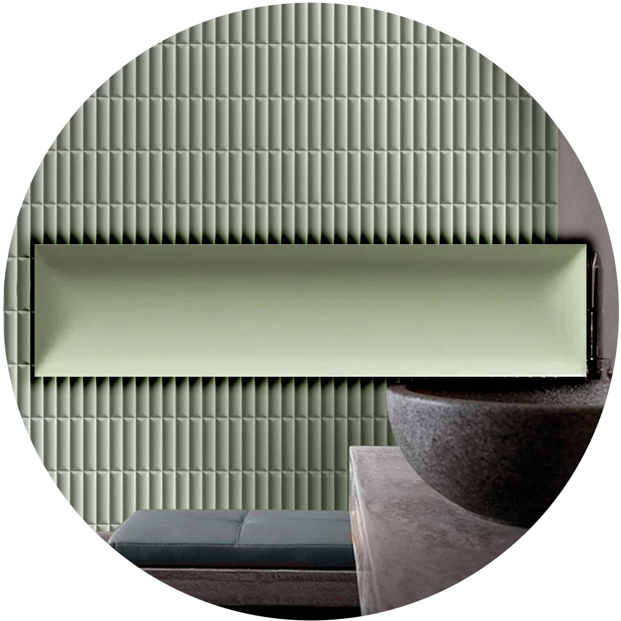 Convexo Verde Satin Subway Tile - Google Ads Image