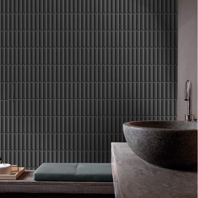 Convexo Carbone Satin Subway Tile