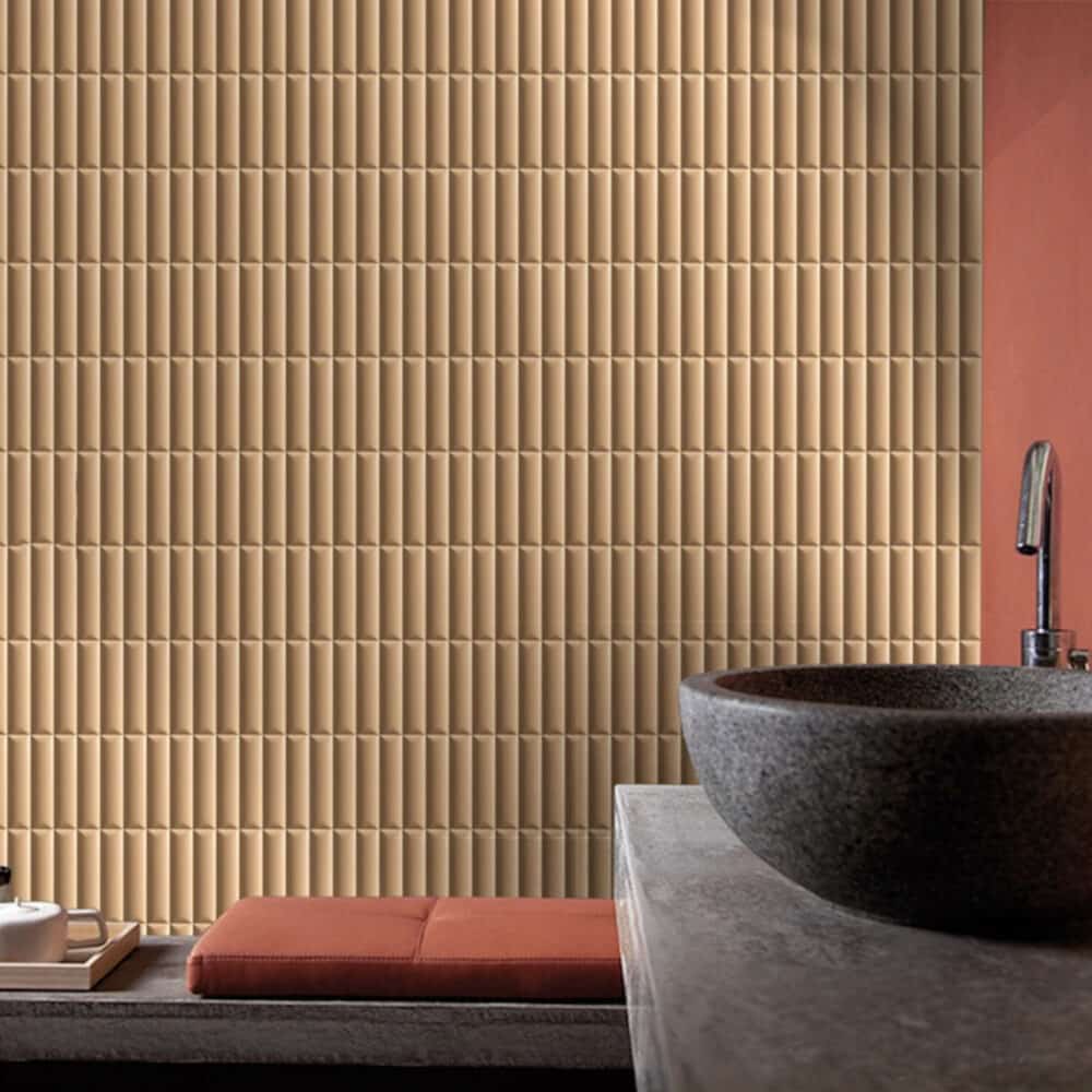 Convexo Cotto Satin Subway Tile - Gallery Image
