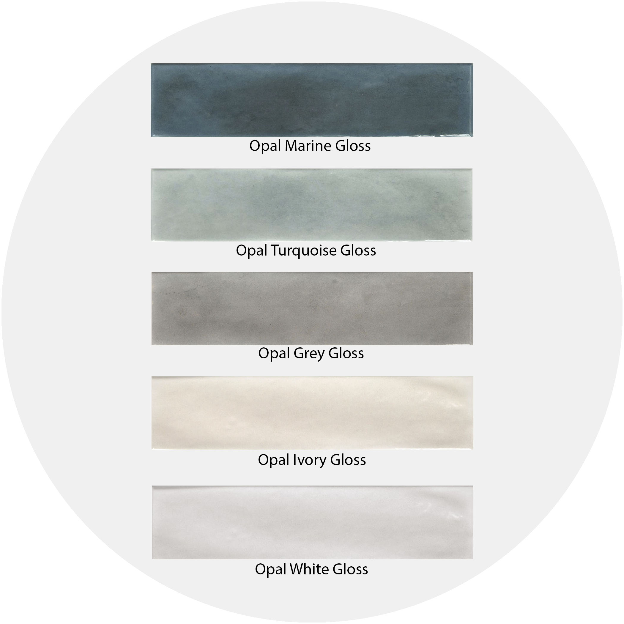 Opal Gloss range of Subway Tiles