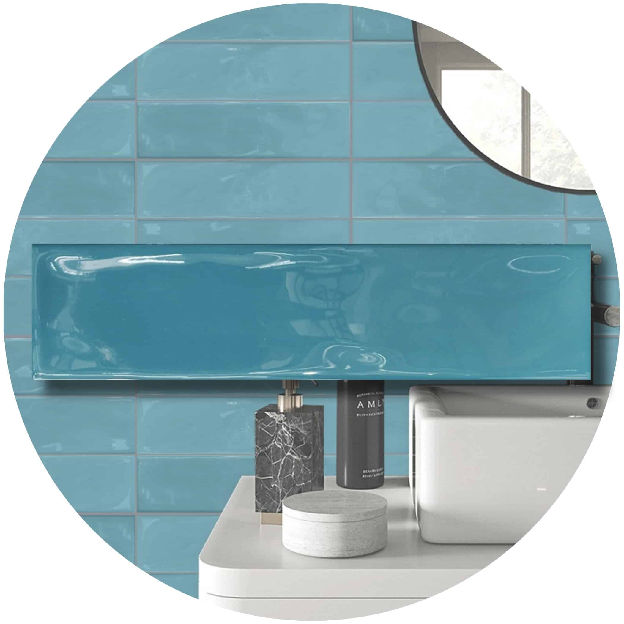 Prestleigh Gloss Subway Tiles - Turquoise Variation Google Ads Image