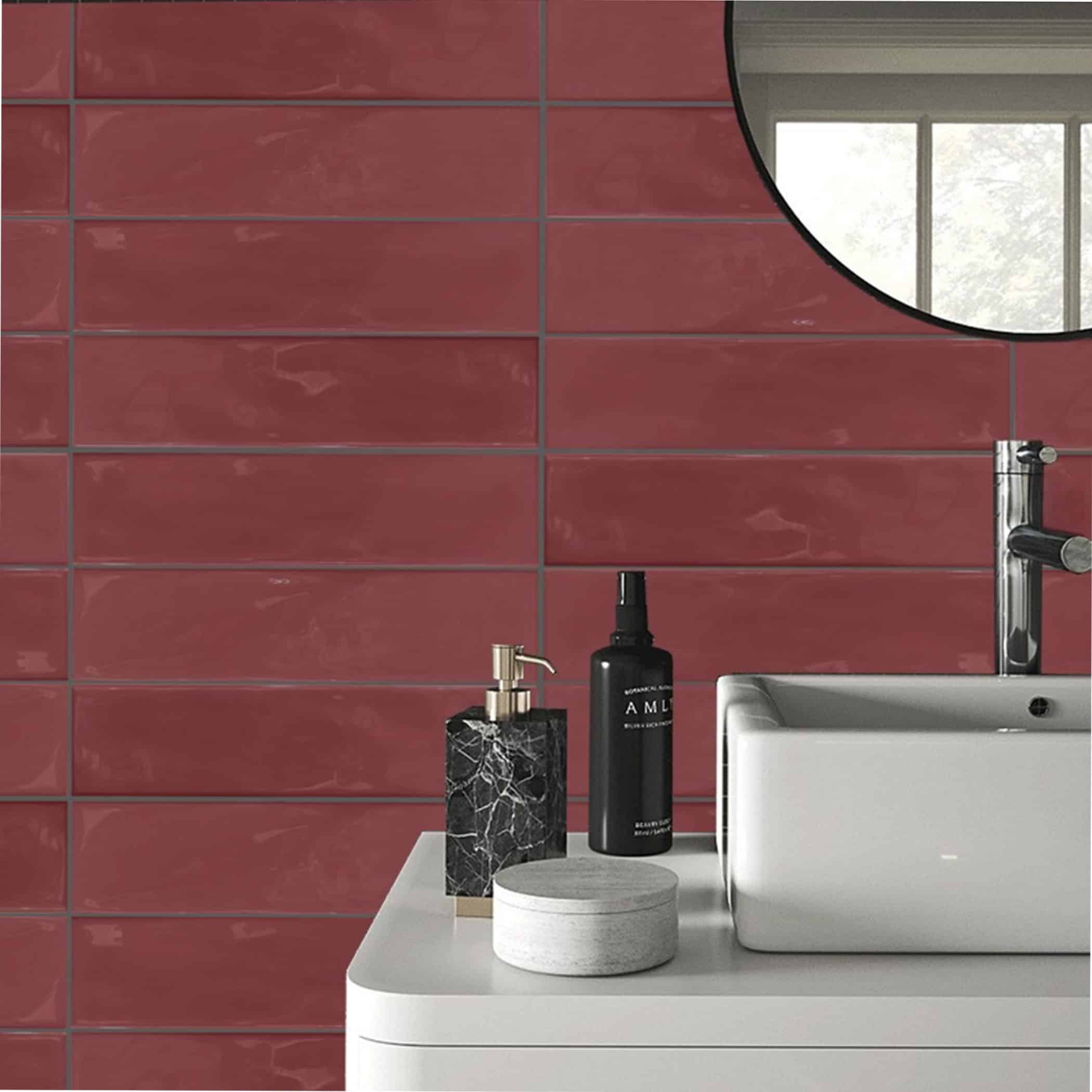 Prestleigh Gloss Subway Tiles - Rose Variation Gallery Image