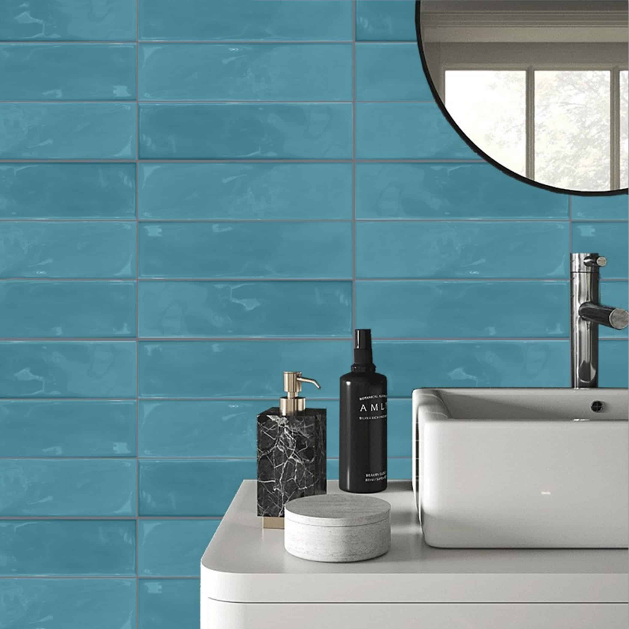 Prestleigh Gloss Subway Tiles - Turquoise Variation Gallery Image