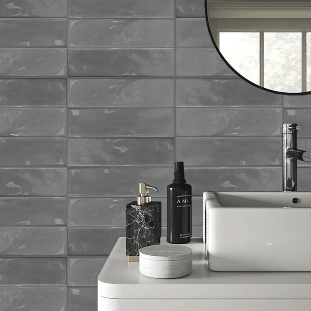 Prestleigh Gloss Subway Tiles - Slate Grey Variation Gallery Image