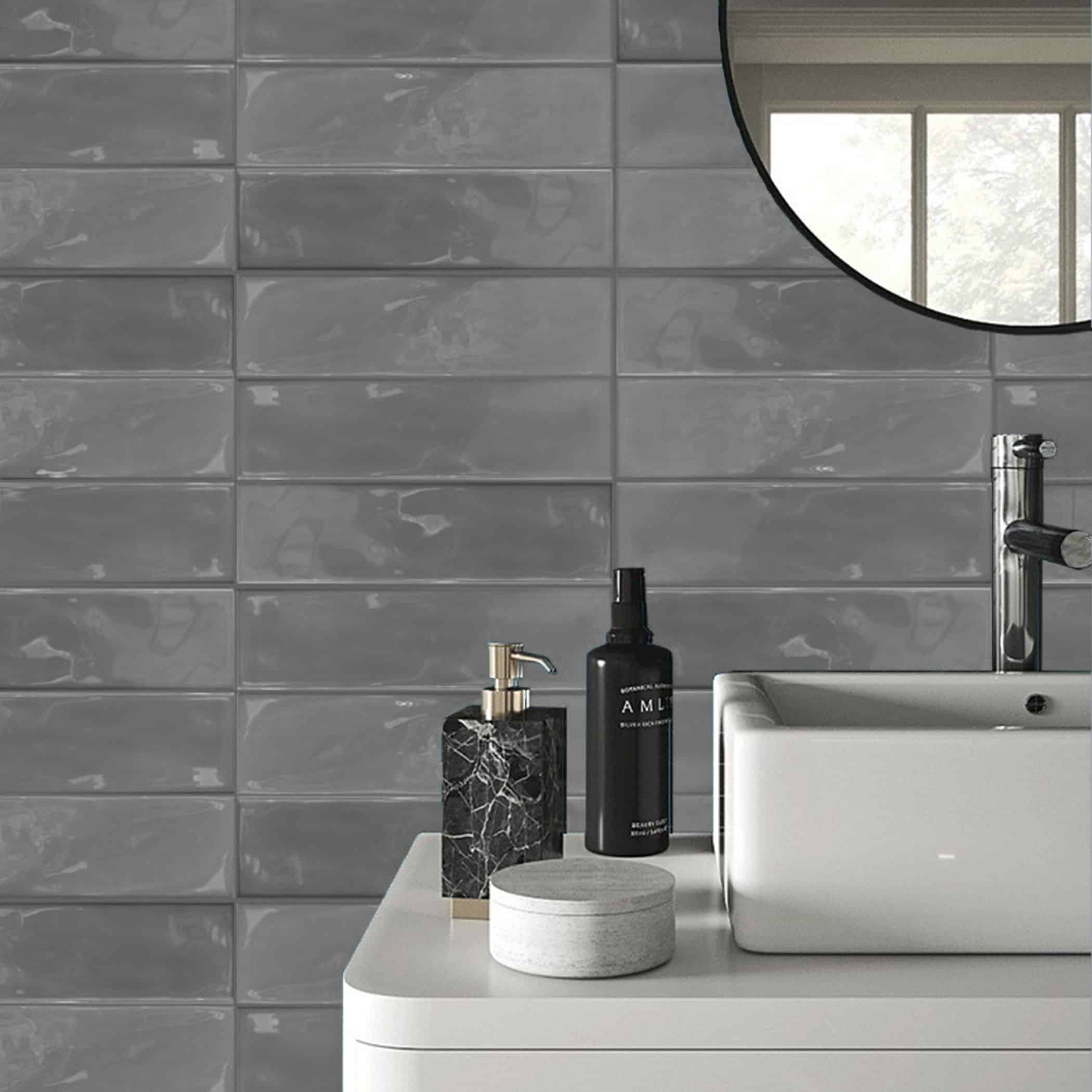 Prestleigh Gloss Subway Tiles - Slate Grey Variation Gallery Image