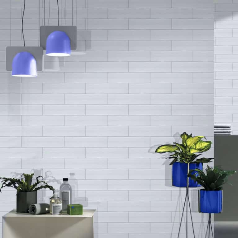 Marbled Blue Gloss Subway Tile